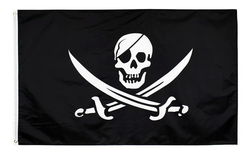 Hermosa Bandera Pirata 2 Preparado En Poliester 60x90 Cm.