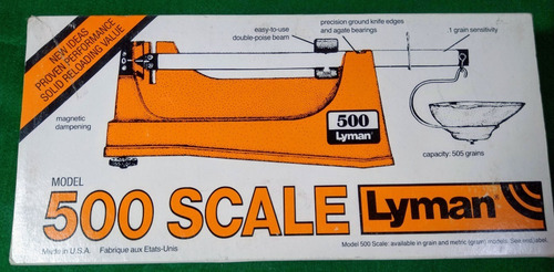 Balanza Lyman 500 Grains Scale Precisión Pólvora Usa