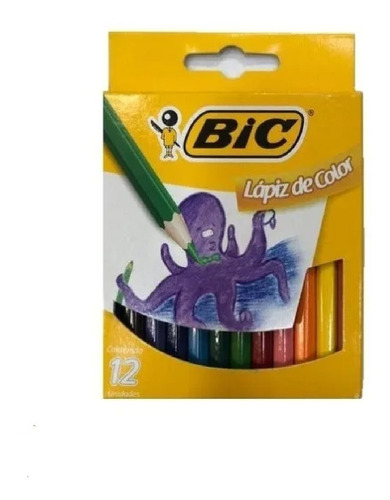 Lapiz Lapices Pinturitas Bic Kids X12 Colores Corto Jardin