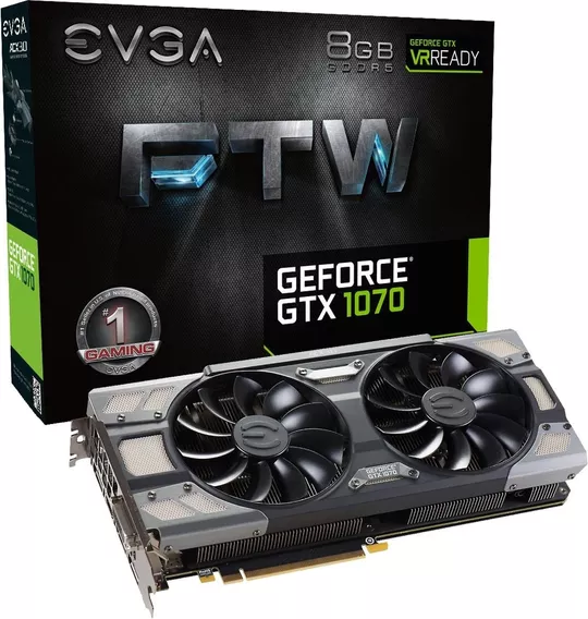 Placa De Video Evga Gtx 1070 Ftw 8gb Rgb 08g-p4-6276-kr