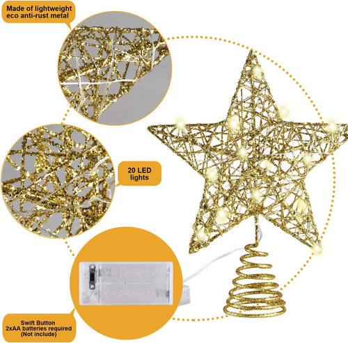 Árbol De Navidad Tree Top Led Estrellas Luces