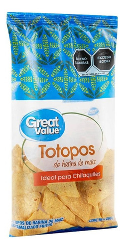 2 Pza Totopos Great Value Para Chilaquiles 280 G