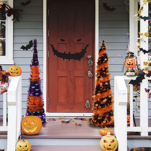 Árbol De Halloween Con Forma De Murciélago Naranja De 1,5 M
