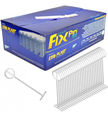 Fix Pin Antifurto Pino Tag 25mm Com 50.000 Pinos Cor Neutra