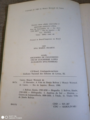 O Libertador Vida Simón Bolívar Moacir W De Castro Portugués (Usado)
