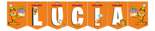 Banderín Garfield Cartel Con Nombre 