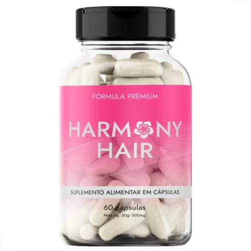2 Potes Harmony Hair 120 Cáps Cabelos Saudáveis Original Sem Sabor