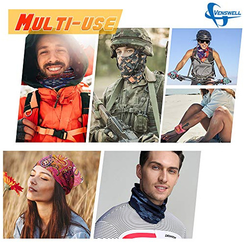 Venswell Neck Gaiter Mask, Sun Mask, Rave Bandana Face Mask,