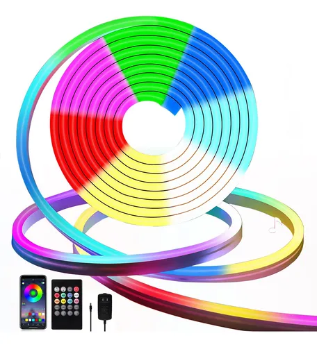 comprar Tira De Luz Led Rgb De Neón Ip65 Flexible Bluetooth De 5m