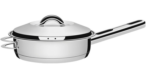 Sarten Tramontina Solar 28 Cm 4.9l Acero Inox Con Tapa Color Gris