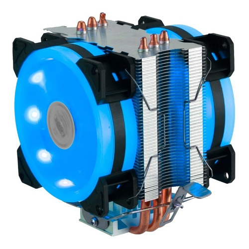 Imagem 2 de 9 de Cooler Duplo Rgb Cpu Fan Pc Intel Amd 775 1151 1155 Am3 Am4
