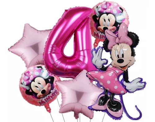 Globos De Minnie Circulares Con Número