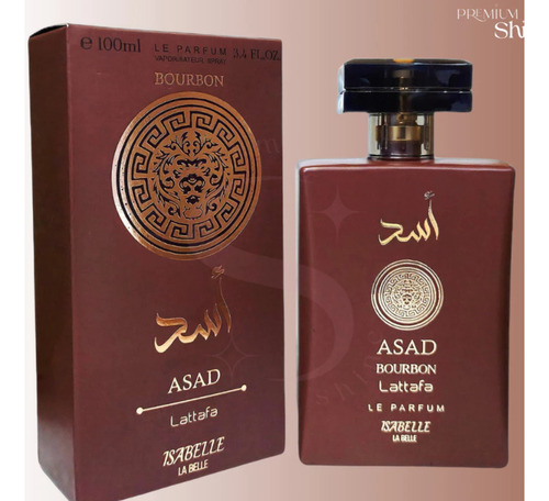 Perfume Arábe Asad Bourbon 100ml - Marca Isabelle La Belle | Fixação Intensa, Notas Amadeiradas Marcantes E Elegância Masculina