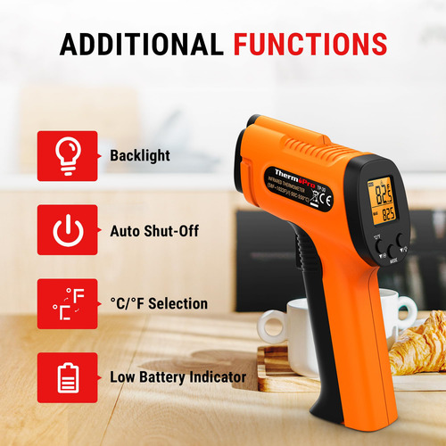 Pistola Termómetro Infrarrojo Para Cocina Y Horno Hasta 52 C