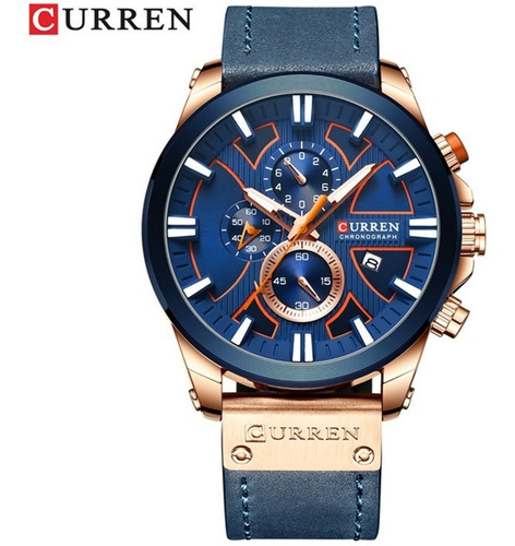 Reloj Curren  Para Hombre, Cronógrafo Deportivo Con Pulsera 