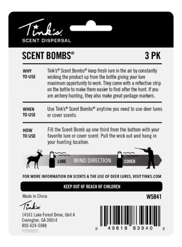 Esencia Atrayente 3 Pack Bombas De Olor Tinks Ciervo Xchws C