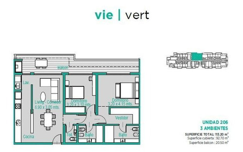 Imagen 2 de 8 de Excelente Unidad De 3 Ambientes En Vie Vert