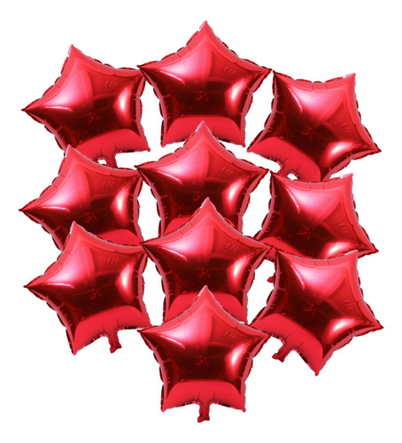 10 Piezas Globos Metálicos Estrella