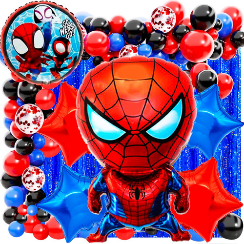 50 Art Globos Spider Man Hombre Araña Super Heroe Deco755