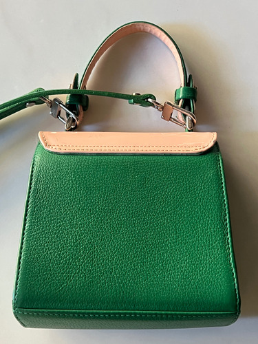 Cartera Lázaro Mini Bag Verde Lisa Plateado Verde (Usado)