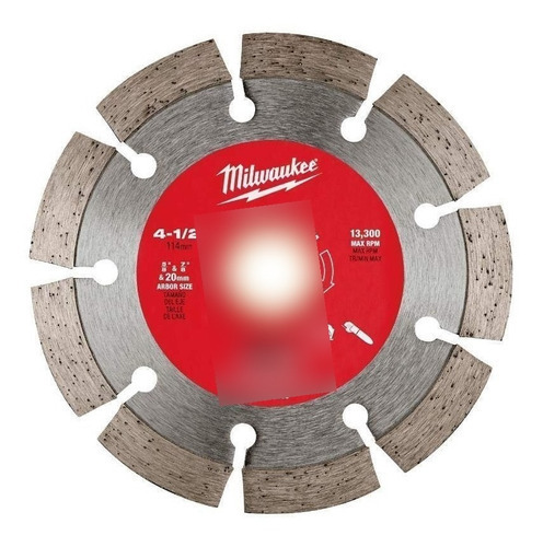 Disco Diamantado Milwaukee 49-93-7005 4-1/2 PuLG Color Rojo