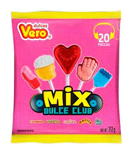 Surtido de Paletas Vero VeroMix Dulce Club 312g