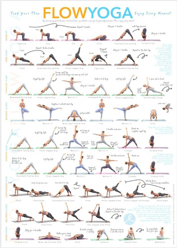 Poster Flow Yoga Grafico De Pared Para Estiramientos Y Ejerc