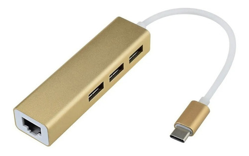 Usb-c A 3 Puertos Usb 3.0 Hub Con Adaptador Ethernet 