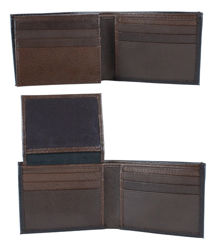 Cartera Hombre Piel Cierre Interno Grabado Láser Chocolate