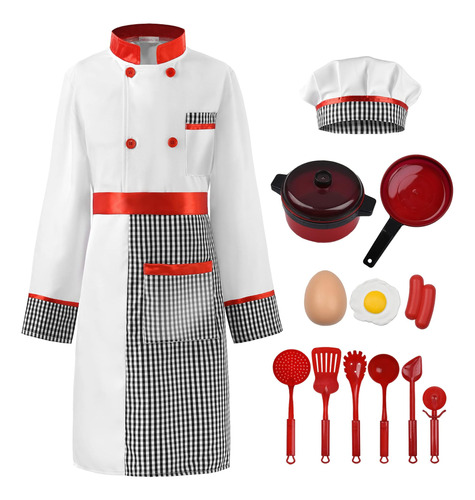 Relibeauty Kids Chef Costume Set Para Niños, Niños Y Niñas, 