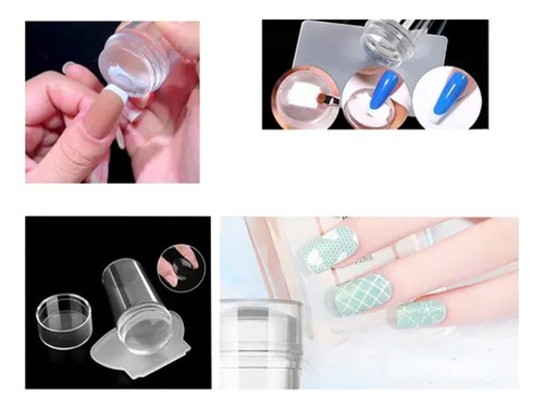 Sello De Uñas De Silicona Transparente Para Francesinha, 6 U