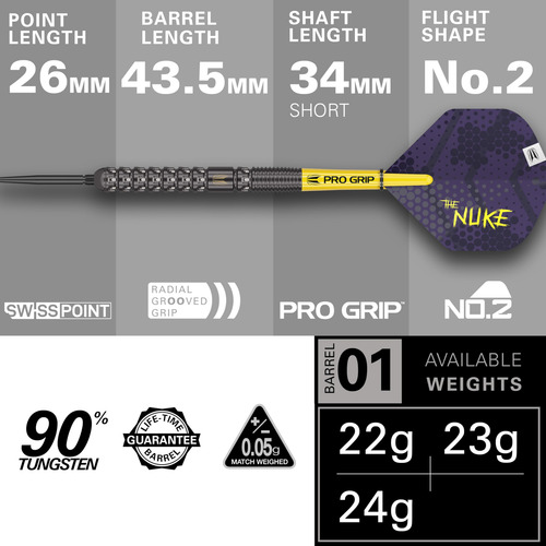 Target Luke Littler Gen1 90% Swiss Point Dardos 23 G