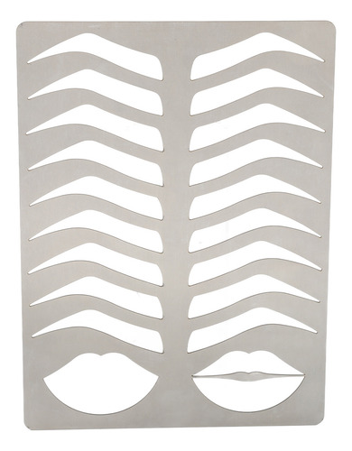 Para Plantillas Para Cejas Y Labios, Plata Cepillada, Acero