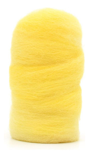 Lã Merino Para Feltragem 25g - Fios Da Fazenda Cor F15 Amarelo Bebê