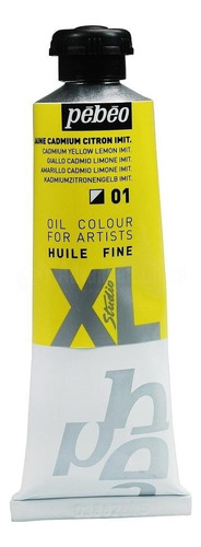 Tubo de pintura a óleo Pebeo Studio Xl 37ml, cores diferentes, cor do óleo 001, amarelo cádmio, limão