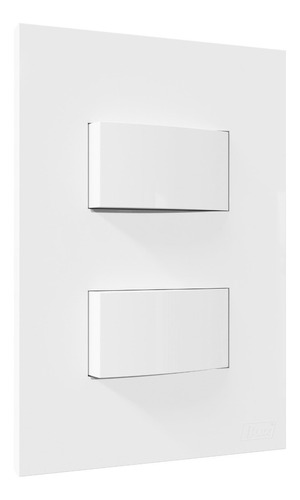 Interruptor Duplo 10a 4x2 Recta Simples Branco C/ Placa Blux