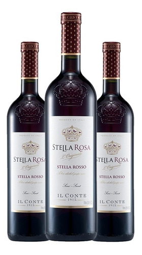 Pack De 3 Piezas De Vino Tinto Stella Rosa 750 Ml