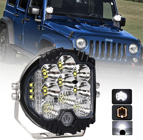 Faro Led Redondo De 50w 5 Pulgadas Para Jeep