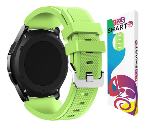 Pulseira De Silicone Fivela Prata Marca 123smart 22mm Compativel Com Samsung Galaxy Watch 46mm R800 Gear S3 Classic Frontier Galaxy Watch 3 45mm Gear 2 Hitwear Psw02pm Gt 2 Gt 3 Gt 4 46mm Verde Limão