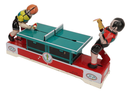 Jugador De Tenis De Mesa Vintage De Hojalata Clockwork Metal