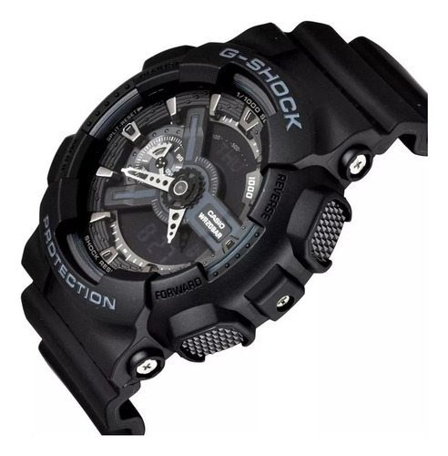 Reloj Casio G-shock Worldtime Original Hombre Time Square Color de la correa Negro Color del bisel Negro Color del fondo Negro