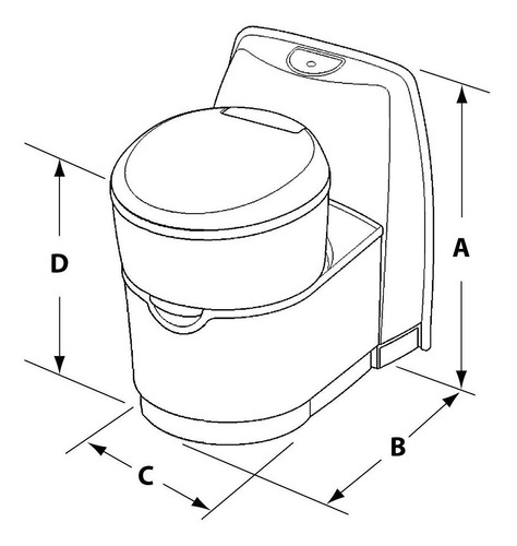 Vaso Sanitario Cassete Thetford C-223cs Desc. Elétrica Luxo