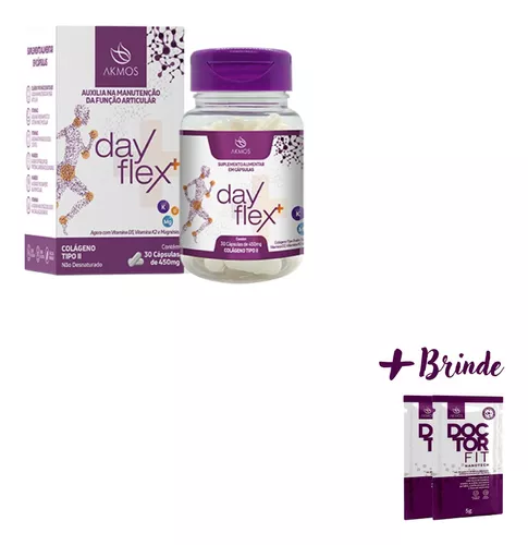 1x Day Flex Akmos Colágeno Tipo 2 + 2 Brinde Doctor Fit 5g