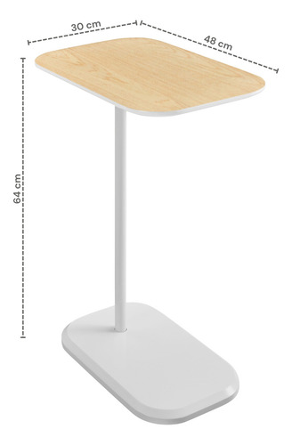 Mesa Auxiliar Minimalista De Centro Para Sala Adh-203589 Color Natural-bco