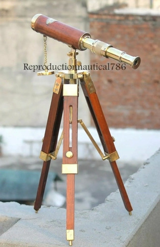 Telescopio Decorativo Náutico Estilo Antiguo Hecho A Mano