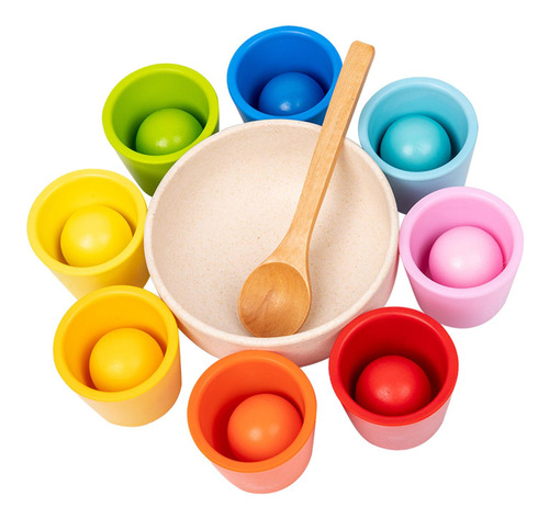 Bolas En Tazas Juguetes Juego De Clasificación De Colores