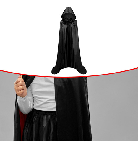 Capa Con Capucha Y Cuello Capa De Halloween Para L Negro