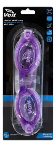 Goggle De Natación Adulto Shell Multicolor Morado O Aqua Multicolor