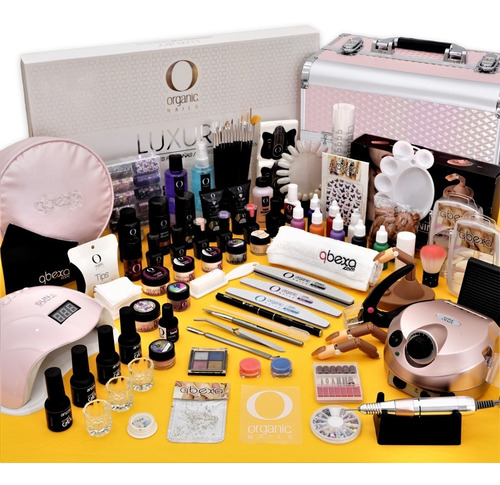 Kit Qbexa Con Luxury Organic Nails, Lámpara Uvled Y Pulidora