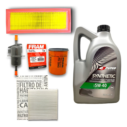 Kit Service Aceite 5w40 4 Filtros Palio Grand Siena Evo Fire